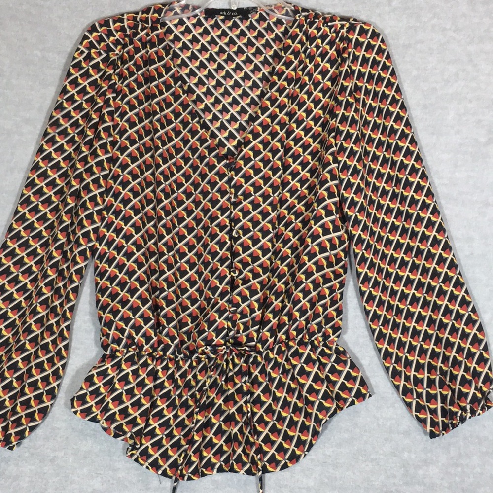 ARK & CO Comfy Stretch Waistline Flattering V Neck Long Sleeves w/Stretch Wrist